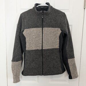 Montura Trendy Wool Jacket M Gray Full Zip Colorblock Lined Sweater Gorpcore